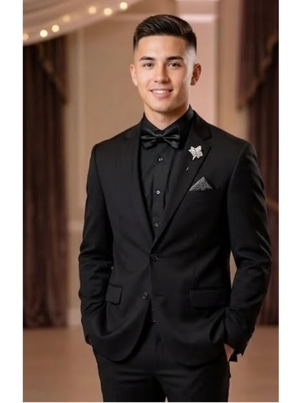 Kenneth Cole Black Two-Piece Suit & Bow Tie